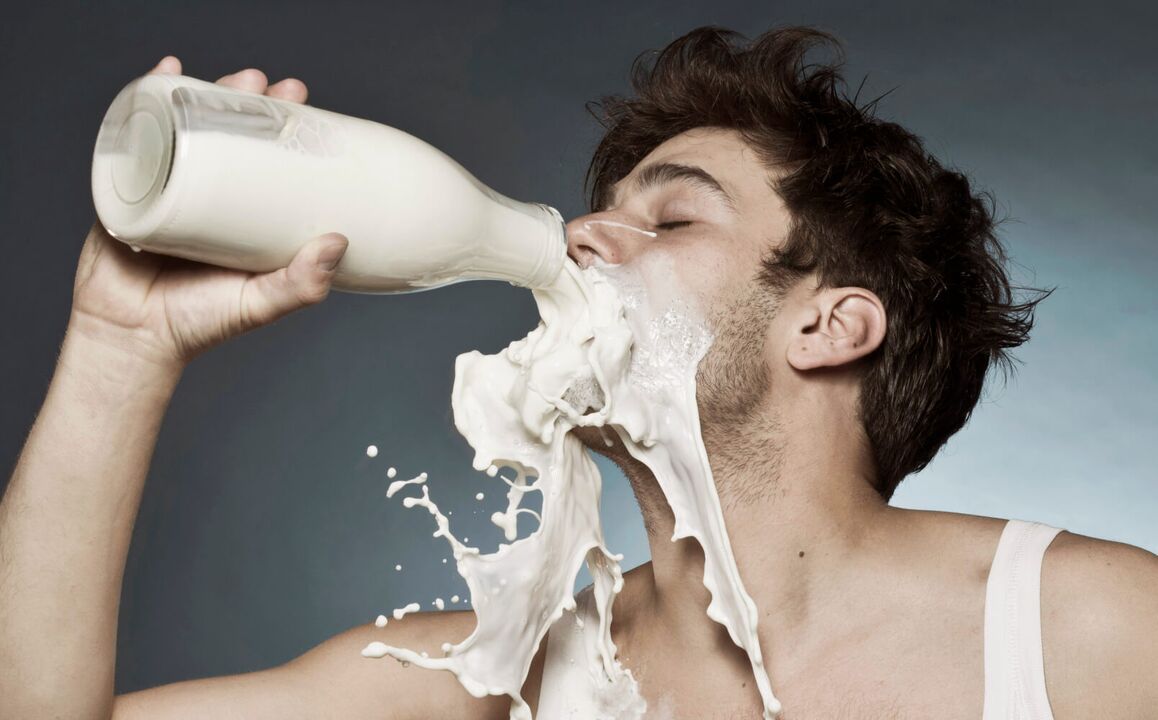 A man drinks large quantities of kefir in order to lose weight